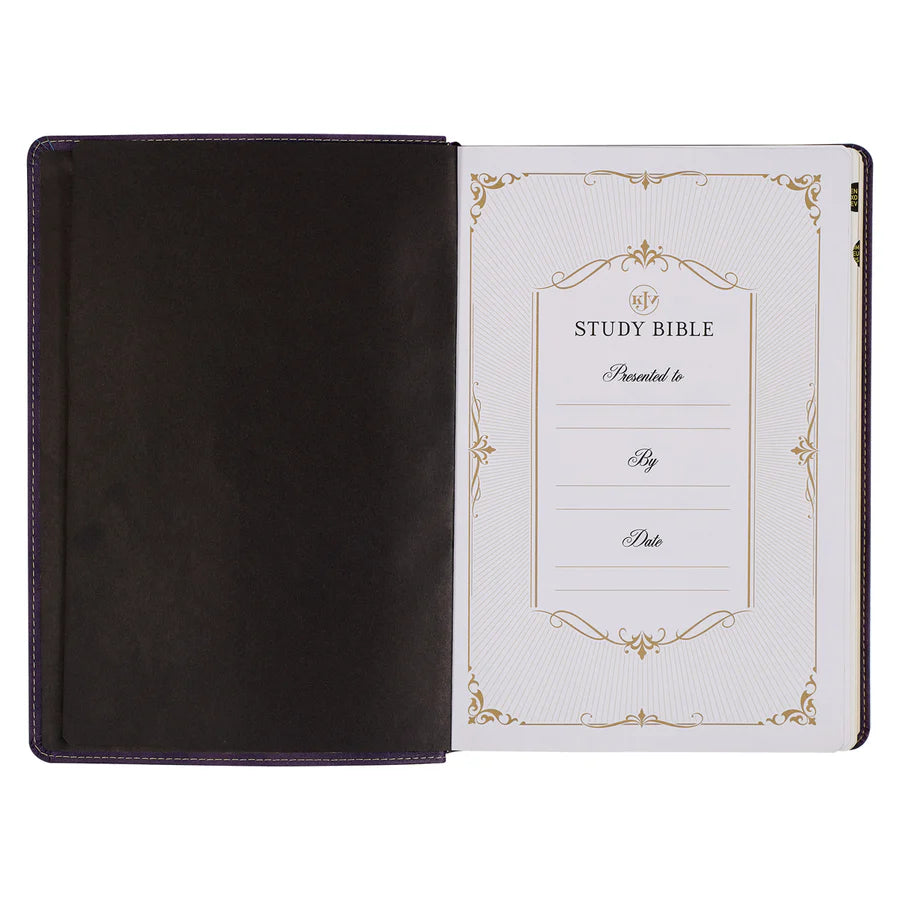 KJV Purple Study Bible | Large Print Faux Leather Flexcover
