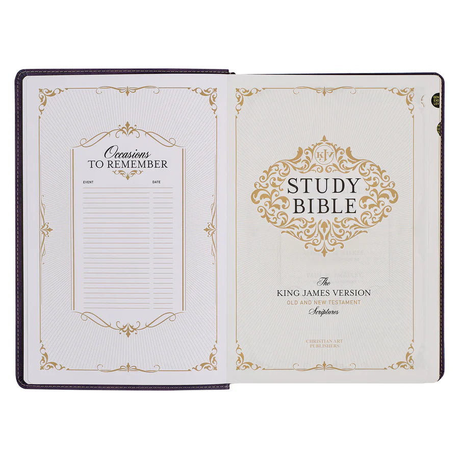 KJV Purple Study Bible | Large Print Faux Leather Flexcover