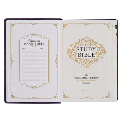 KJV Purple Study Bible | Large Print Faux Leather Flexcover