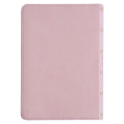 KJV Pink Floral Faux Leather Compact Bible Large Print