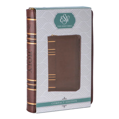ESV Dark Brown Compact Bible with Zip Closure; Neriah’s Light