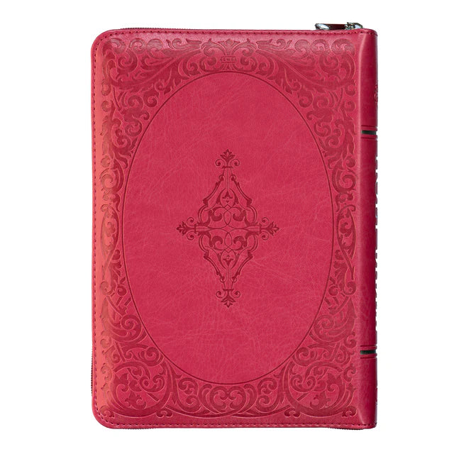 Neriah’s Light: ESV Compact Bible with Zip; Pink Faux Leather