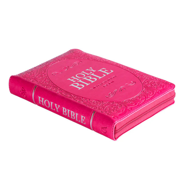 Neriah’s Light: ESV Compact Bible with Zip; Pink Faux Leather