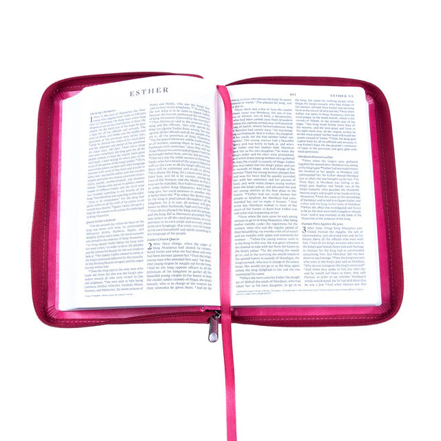Neriah’s Light: ESV Compact Bible with Zip; Pink Faux Leather