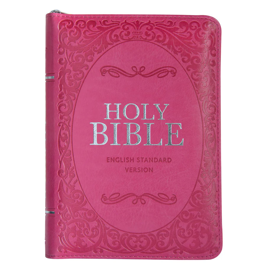Neriah’s Light: ESV Compact Bible with Zip; Pink Faux Leather