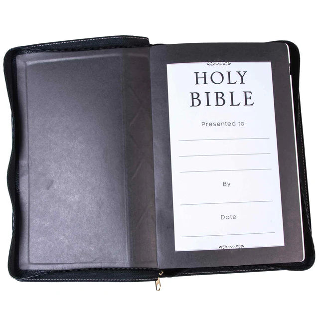 ESV Standard Bible – Black Faux Leather Zip; Neriah's Light