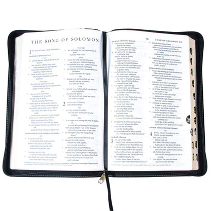 ESV Standard Bible – Black Faux Leather Zip; Neriah's Light