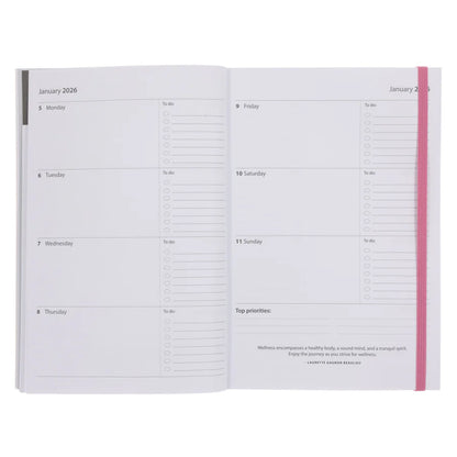 Neriah’s Light; 2026 A5 Daily Planner; Floral Paperback Diary