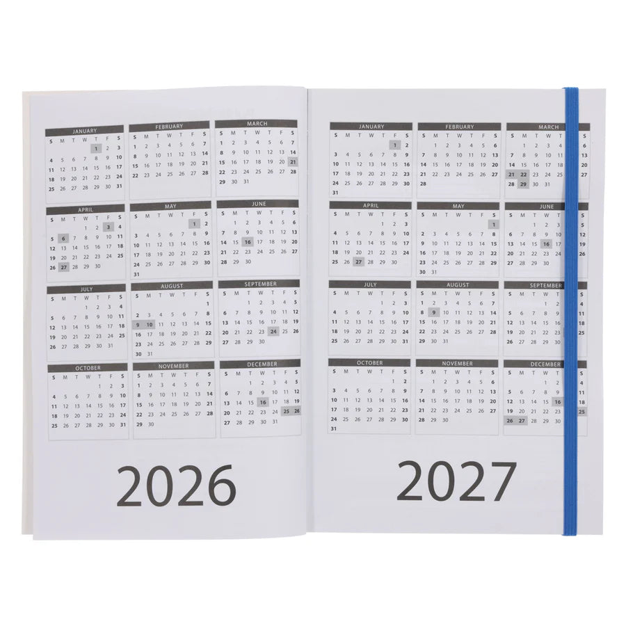 Neriah’s Light; 2026 A5 Daily Planner; Blue Navy Paperback Diary