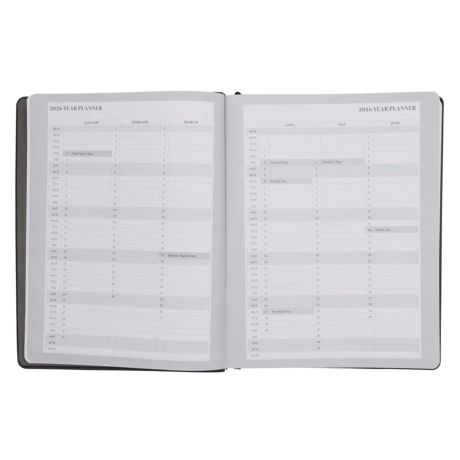 Neriah's Light – 2026 John Maxwell A4 Daily Planner Black & Brown