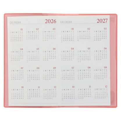 Neriah’s Light; 2026 18-Month Planner & Notebook; Coral Faux Leather