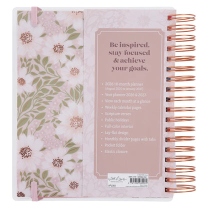 2026 Diary - 18-Month Planner for Women - Thankful Grateful Blessed - Wirebound