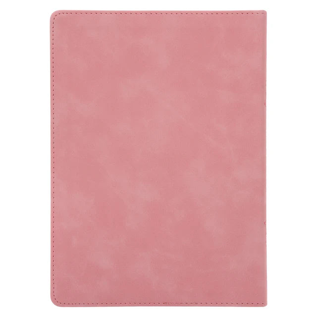 NLT Pink Floral Faux Leather Bible Large Print