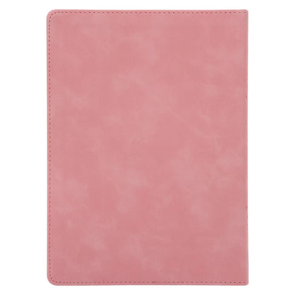 NLT Pink Floral Faux Leather Bible Large Print