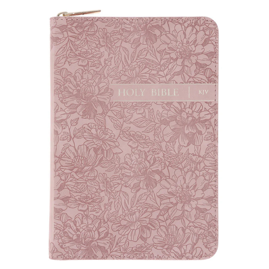Neriah’s Light ; KJV Dusty Pink Compact Bible ; Faux Leather Zip Edition