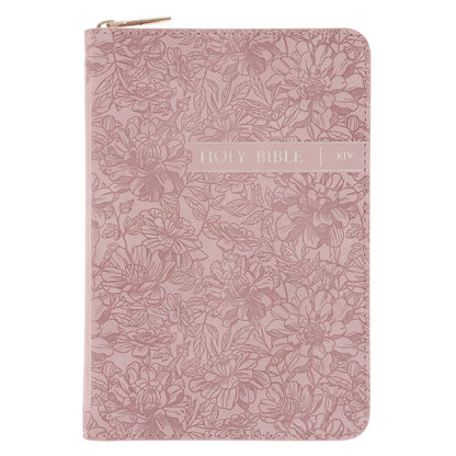 Neriah’s Light ; KJV Dusty Pink Compact Bible ; Faux Leather Zip Edition