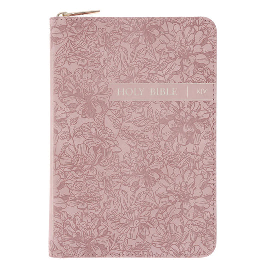 Neriah’s Light ; KJV Dusty Pink Compact Bible ; Faux Leather Zip Edition