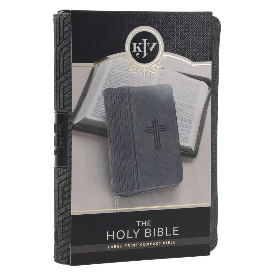 KJV Compact Large Print Bible – Grey Cross; Neriah’s Light