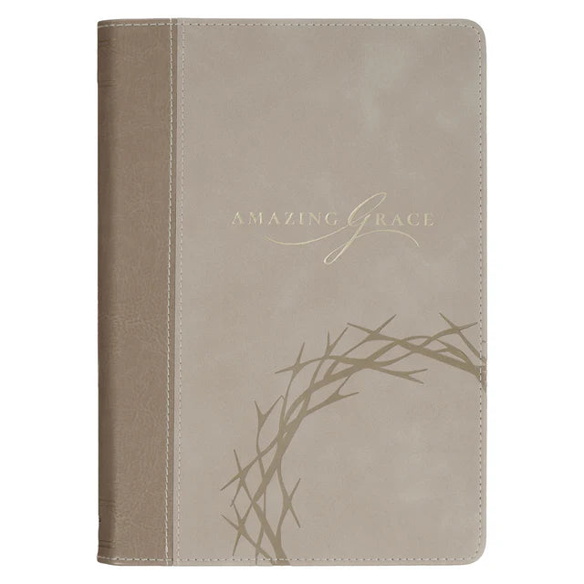 Amazing Grace Taupe Faux Leather Journal