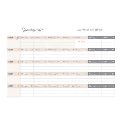 2027 Diary - 18-Month Planner for Women - Be Still and Know - Faux Leather with Zip