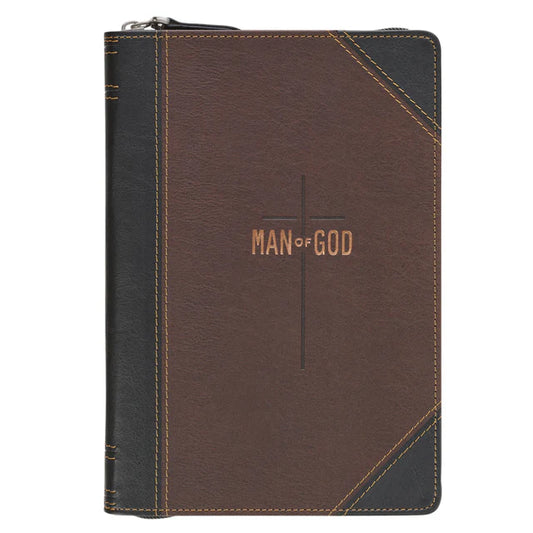 Man of God Faux Leather Journal with Zipped Closure