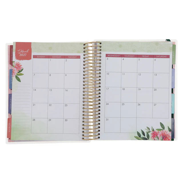 2027 Diary - 18-Month Planner for Women - He Restores My Soul - Wirebound