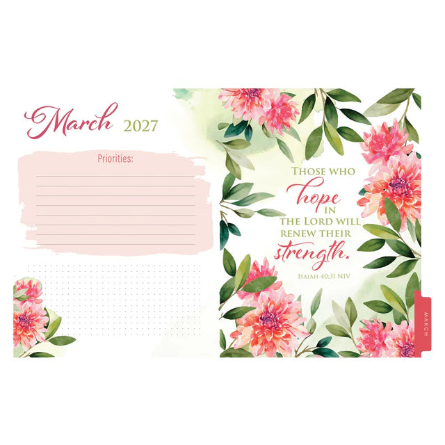 2027 Diary - 18-Month Planner for Women - Strength and Dignity - Wirebound