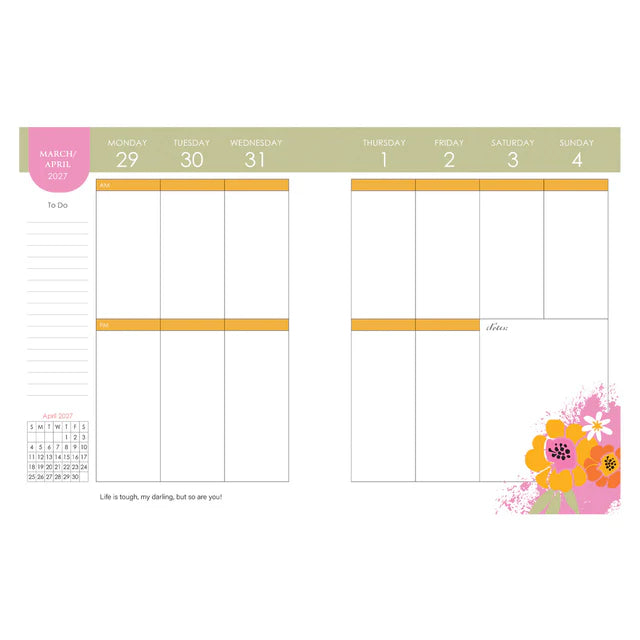 2027 Diary - 18-Month Planner for Women - Good Things Take Time - Wirebound