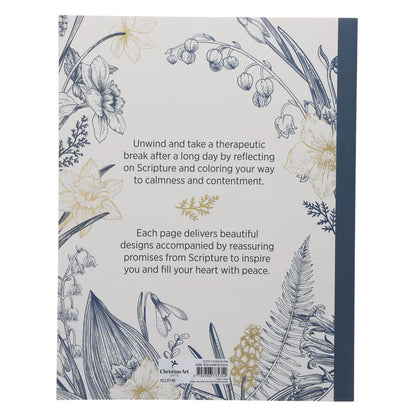 Promises from God's Word in Color Blue Floral Coloring Book (Paperback)