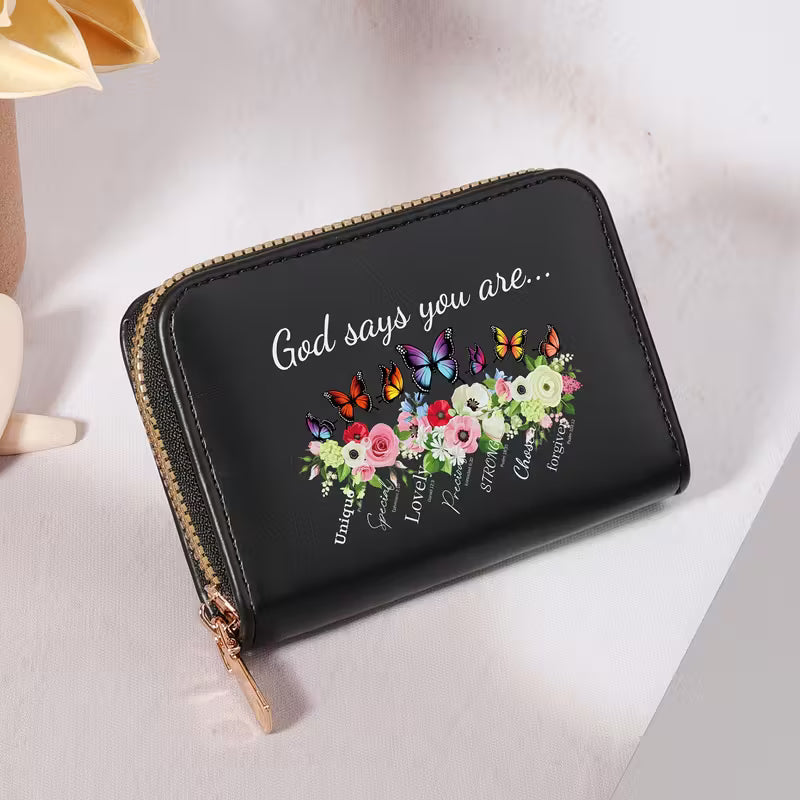 Compact Wallet - God says you are (black)
