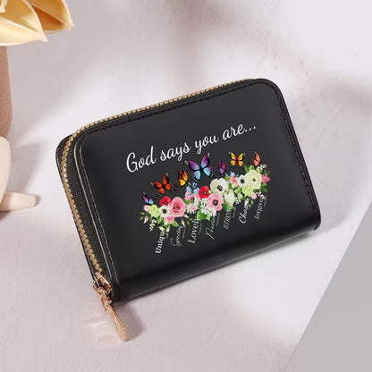 Compact Wallet; God Says You Are (Black) Faux Leather; Neriah’s Light
