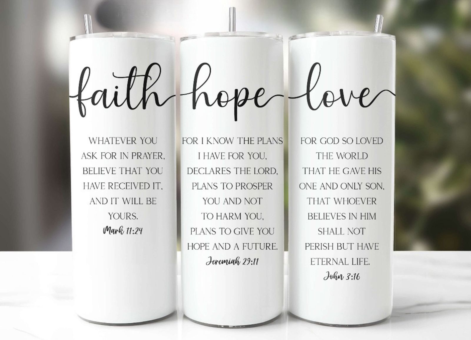 Faith. Hope. Love Tumblers | Reusable Christian Drinkware