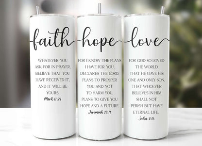 Faith. Hope. Love Tumblers | Reusable Christian Drinkware
