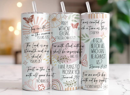 Pray Without Ceasing Tumbler | White Faith-Inspired Drinkware