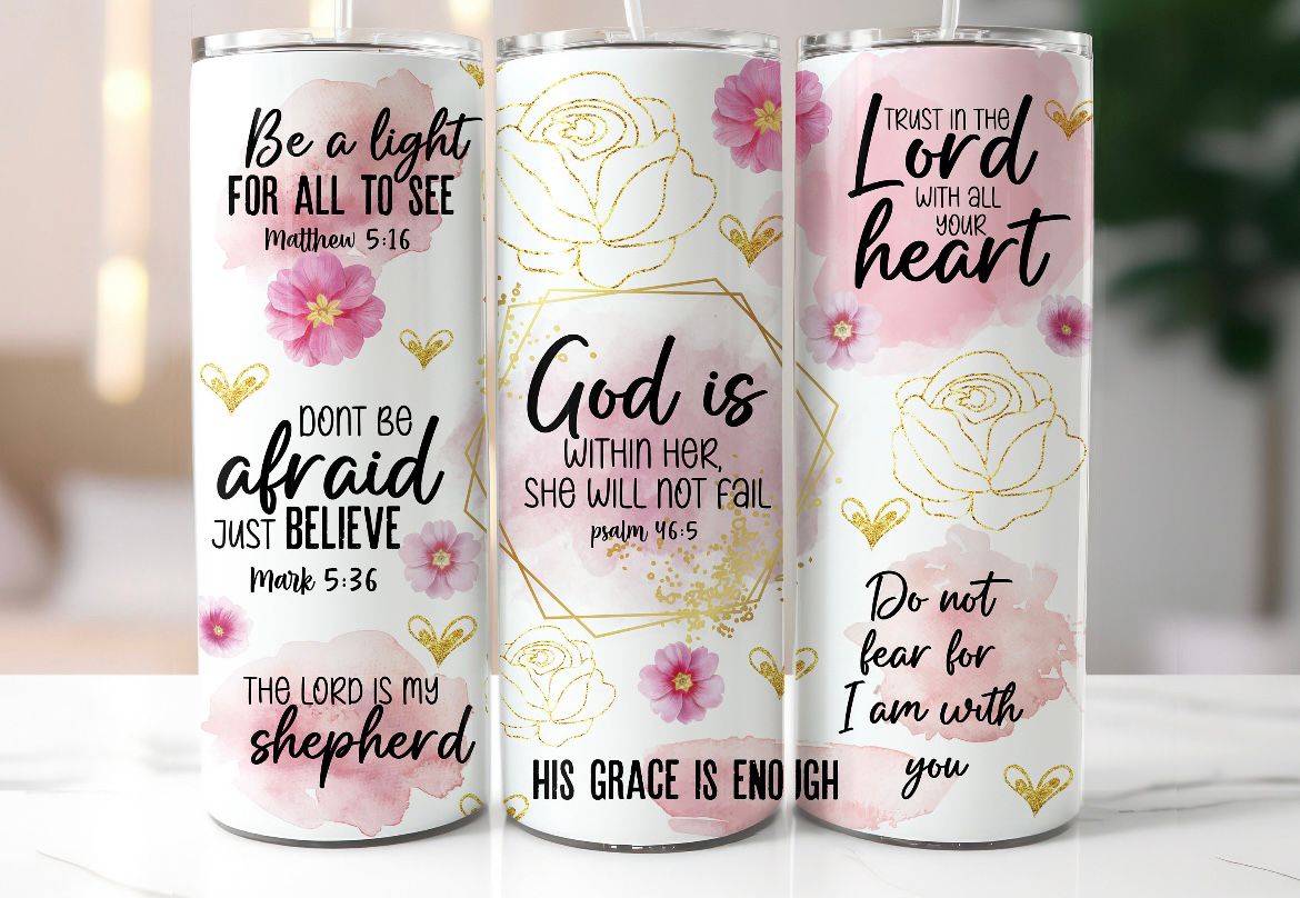God Is Within Her Tumbler | White Faith-Inspired Drinkware