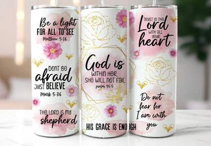 God Is Within Her Tumbler | White Faith-Inspired Drinkware