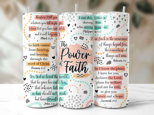 The Power of Faith Tumbler | Pink Reusable Drinkware