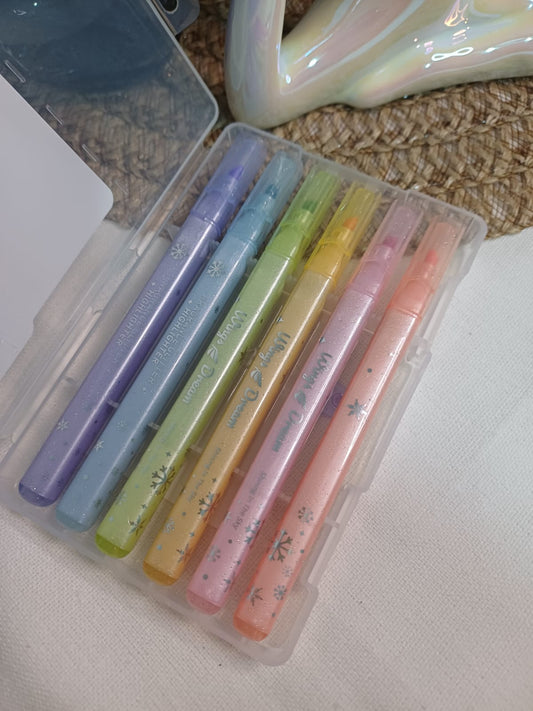 Glitter Highlighters Quick Dry 6 pack