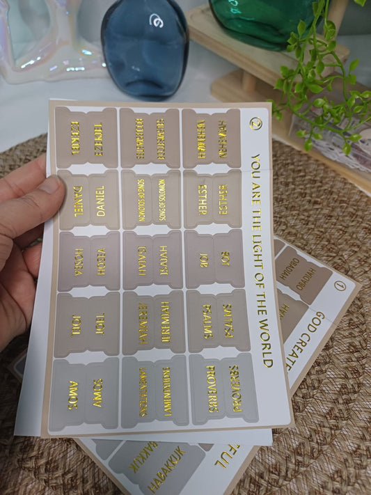 Bible Index Tabs - Earth Tones Gold