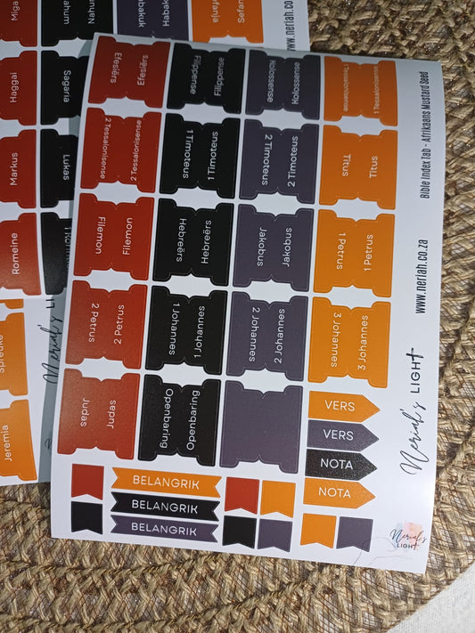Afrikaans Bible Index Tabs; Neriah’s Light