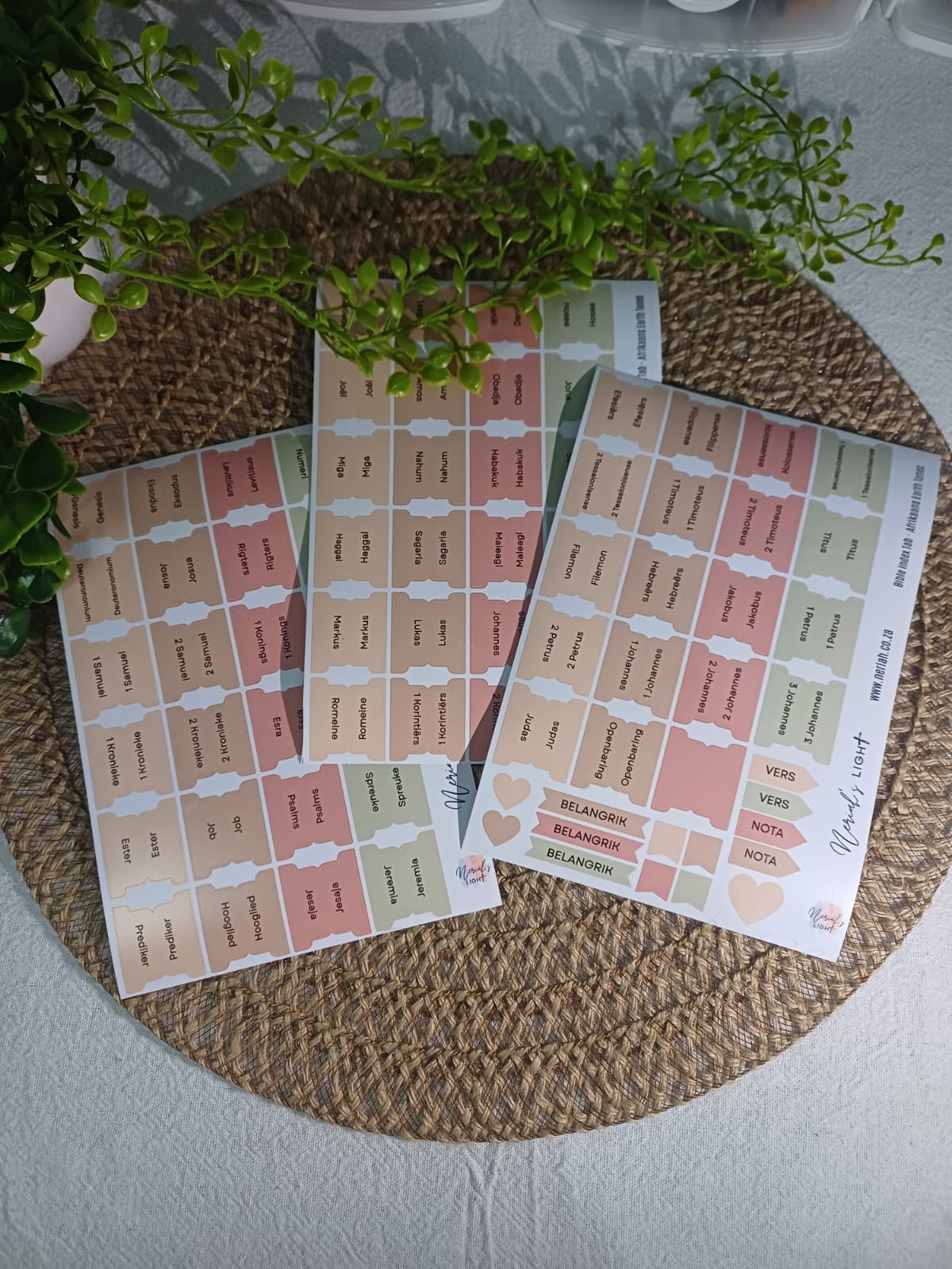 Bible Index Tabs; All Languages; Neriah’s Light