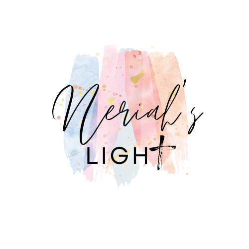 Logo with 'Nerial's Light' text and watercolor design on a white background