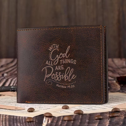 Compact Faux Leather Wallet; With God; Neriah’s Light